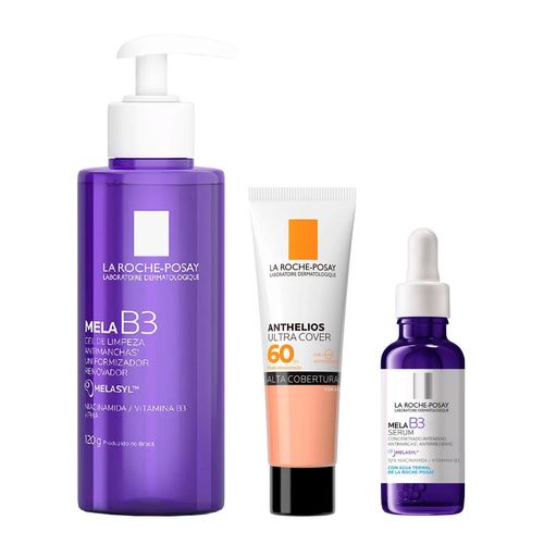 Kit-La-Roche-Posay-Gel-Mela-B3-Serum-Protetor-FPS-60-Ultra-Cover-Cor-2-5 Kit-La-Roche-Posay-Gel-Mela-B3-Serum-Protetor-FPS-60-Ultra-Cover-Cor-2-5