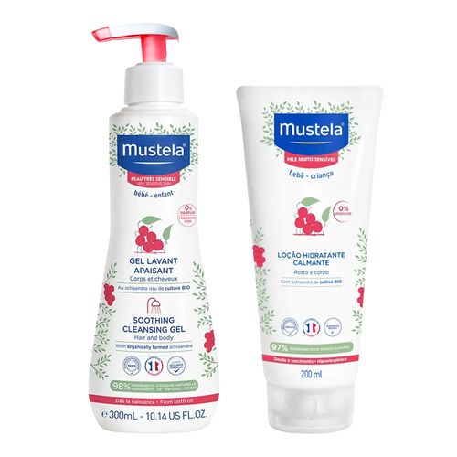 Kit-Mustela-Bebe-Calmante-Pele-Sensivel-Gel-Lavante-300ml-Hidratante-200ml Kit-Mustela-Bebe-Calmante-Pele-Sensivel-Gel-Lavante-300ml-Hidratante-200ml