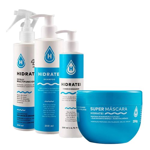 Kit-Hidratei-Multifuncional-Mascara-Shampoo-Condicionador-Spray-Capilar Kit-Hidratei-Multifuncional-Mascara-Shampoo-Condicionador-Spray-Capilar