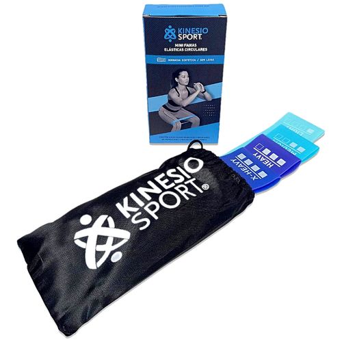 Kit com 4 Mini Bands Elásticas KinesioSport 25cm x 5cm