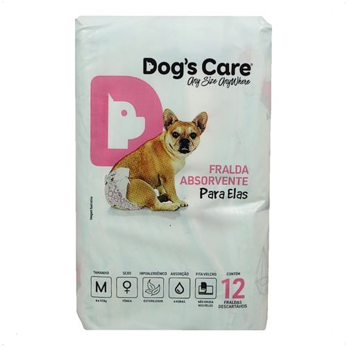 FRALDA HIGIÊNICA DESCARTÁVEL DOGS CARE M 12 UN PARA CÃES FÊMEAS