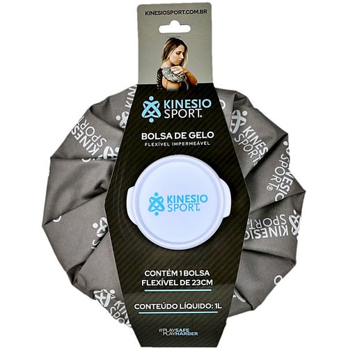 Bolsa de Gelo Flexível Impermeável KinesioSport Cinza 23cm Bolsa de Gelo Flexível Impermeável KinesioSport Cinza 23cm