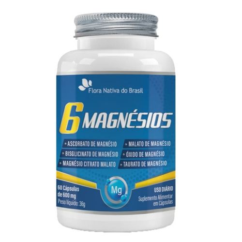 6 Magnésios Suplemento Alimentar Flora Nativa 60cps