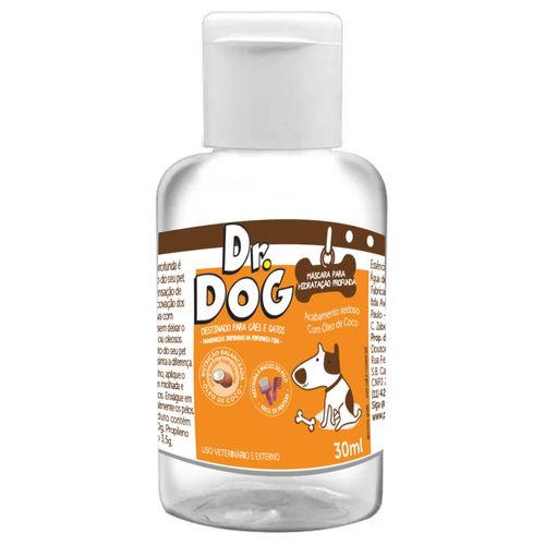 Máscara de hidratação Cachorro Gatos Pet c/ óleo de coco 1 aplicação 30ml