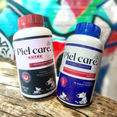 Kit Petisco para Cachorro PÊLO+ DERME +CondroSticks p/ Prevenção e Alívio Dores Articulares, Sticks Palatáveis