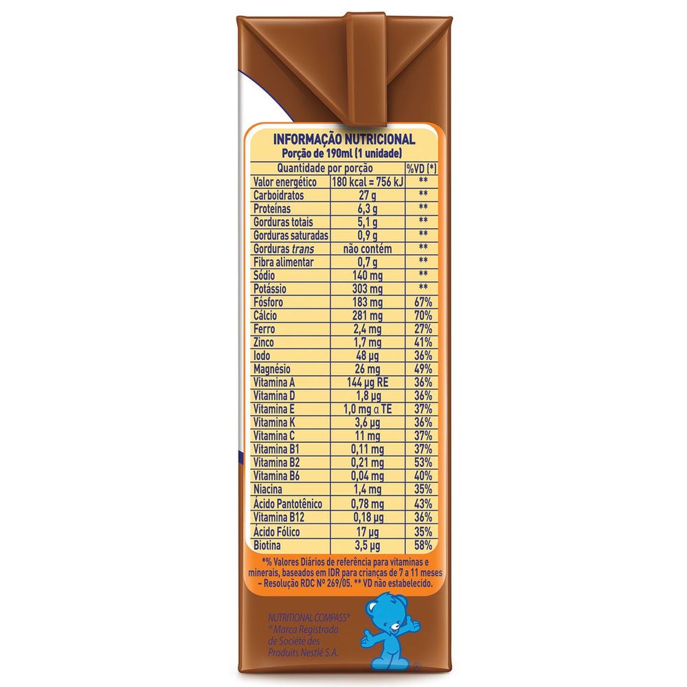 Bebida Láctea Nestlé Mucilon Prontinho Chocolate 190ml - Drogarias