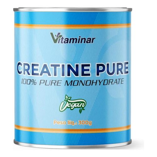 Creatina 300g Mono Hidratada Pure Vitaminar - Original Sem Sabor Creatina 300g Mono Hidratada Pure Vitaminar - Original Sem Sabor