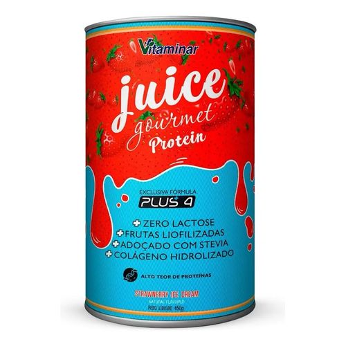 Juice Protein Gourmet Morango 450g - Vitaminar Juice Protein Gourmet Morango 450g - Vitaminar