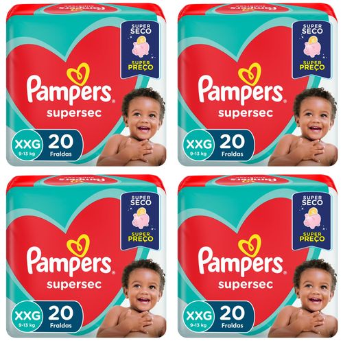 Kit 4 Fraldas Supersec ”Xxg” Pampers Simples c/20 Unidades cada