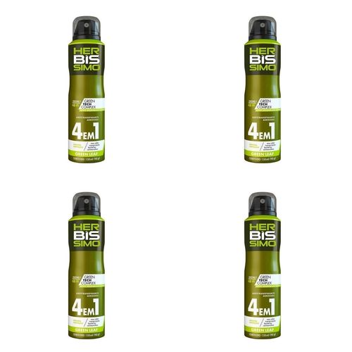 Kit c/4 Unidades de Desodorante Aerosol Herbissimo 150ml Green Leaf Kit c/4 Unidades de Desodorante Aerosol Herbissimo 150ml Green Leaf