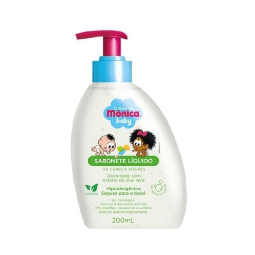 Kit c/9 Sabonete Liquido Infantil Turma Da Mônica 200ml Glicerinado Com Aloe Vera