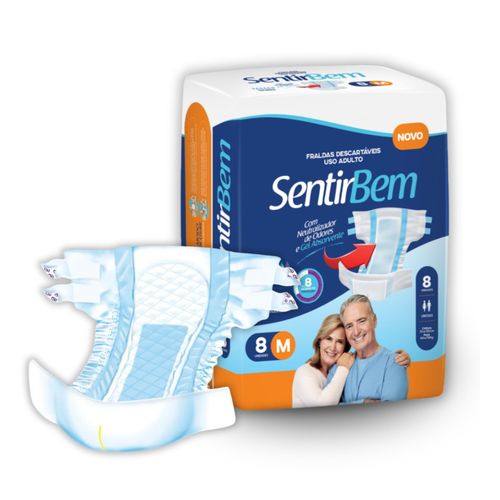 Kit 2 Fraldas Geriatrica Sentir Bem (M) c/8 Unidades cada