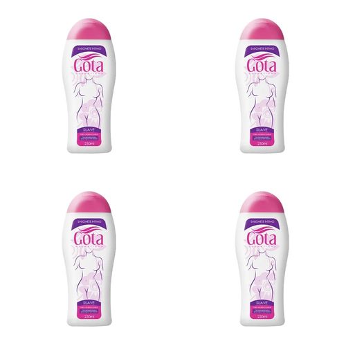 Kit c/4 Sabonetes Gota Dourada Íntimo Suave 250ml Kit c/4 Sabonetes Gota Dourada Íntimo Suave 250ml