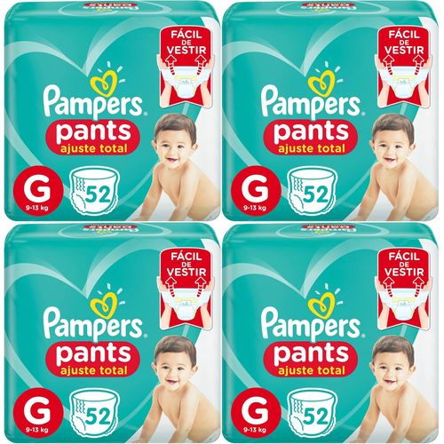 Kit 4 Fraldas Pampers Pants G c/ 52 Unidades cada