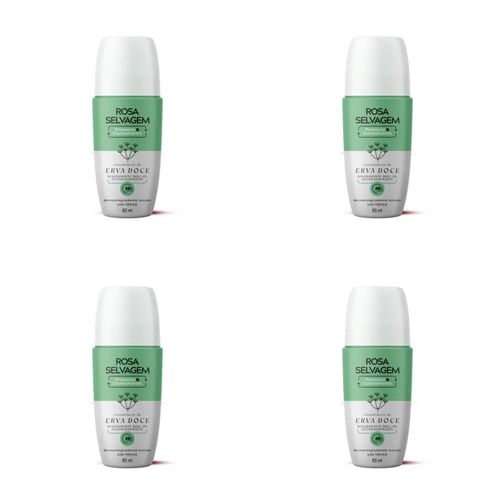 Kit c/4 Unidades de Desodorante Erva Doce 85ml - Rosa Selvagem