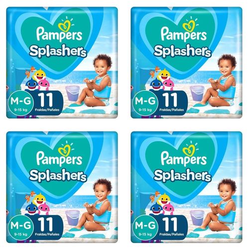 Kit 4 Fraldas Pampers Splashers M/G c/11 Unidades cada