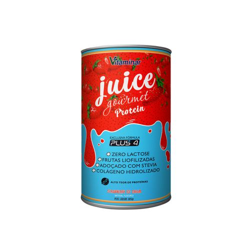 Juice Protein Gourmet Morango 450g - Vitaminar Juice Protein Gourmet Morango 450g - Vitaminar