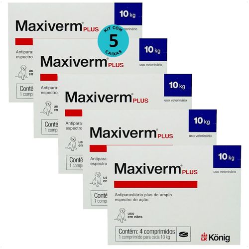 MAXIVERM PLUS 660MG COM 4 COMPRIMIDOS KONIG KIT COM 5