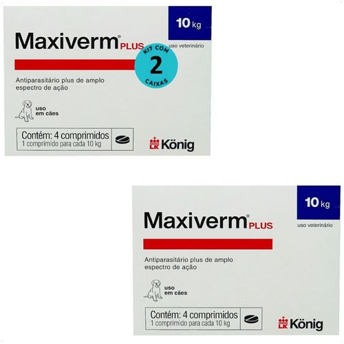 MAXIVERM PLUS 660MG COM 4 COMPRIMIDOS KONIG KIT COM 2