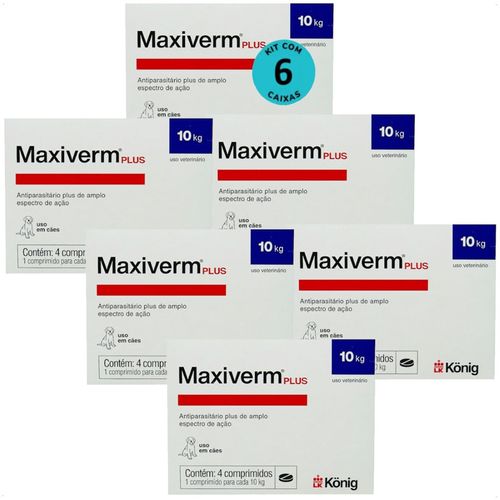 MAXIVERM PLUS 660MG COM 4 COMPRIMIDOS KONIG KIT COM 6 MAXIVERM PLUS 660MG COM 4 COMPRIMIDOS KONIG KIT COM 6