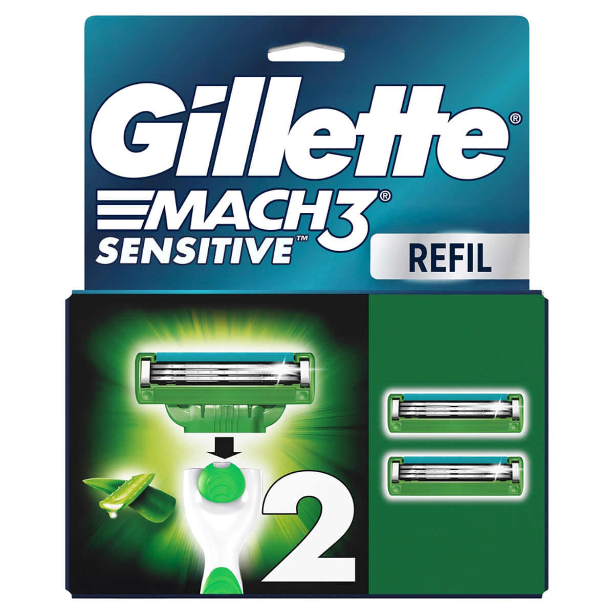 Carga para Aparelho de Barbear Gillette Mach3 Sensitive 2 Unidades