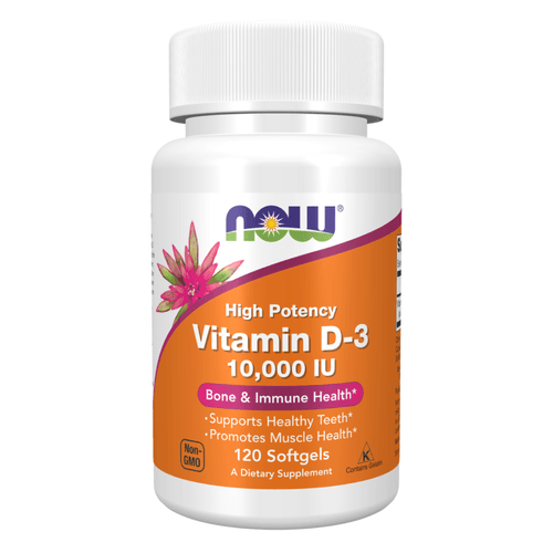 Vitamina D3 250mcg 10000UI 120 Softgels NOW Foods