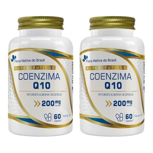 Kit 2x Coenzima Q10 200mg 60 Cápsulas - Flora Nativa Vitamina