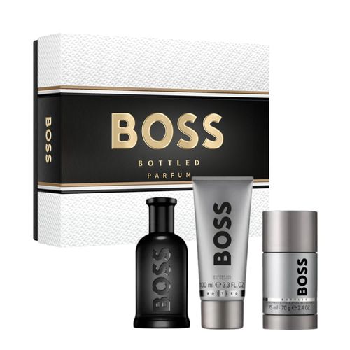 Kit Boss Bottled Masculino - Parfum 100ml + Shower Gel 100ml + Desodorante 75ml Kit Kit Boss Bottled Masculino - Parfum 100ml + Shower Gel 100ml + Desodorante 75ml Kit