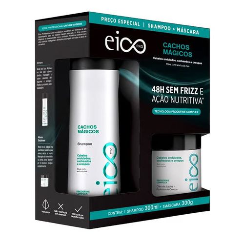 Kit Eico Pro Cachos Mágicos - Shampoo 300ml + Máscara 300g NULO