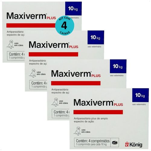 MAXIVERM PLUS 660MG COM 4 COMPRIMIDOS KONIG KIT COM 4