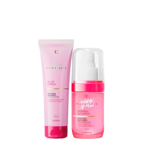 Kit Eudora Niina Secrets Skin Gel Limpeza Facial 100ml + Gel Hidratante Nutritivo 30ml Kit