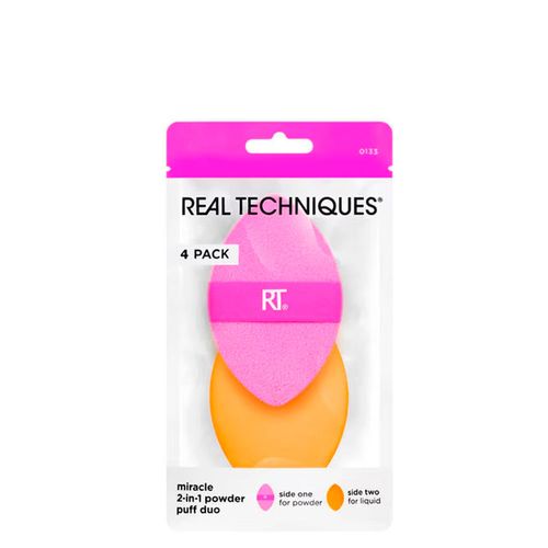 Kit Esponjas Puff 2 em 1 Real Techniques com 4 Unidades Rosa Kit Esponjas Puff 2 em 1 Real Techniques com 4 Unidades Rosa
