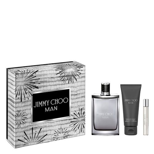 Kit Perfume Jimmy Choo Masculino - Eau de Toilette 100ml + Sabonete Líquido 100ml + Miniatura 7,5ml Coffret
