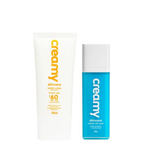 Kit Facial Creamy - Watery Lotion Protetor Solar Fps60 50ml + Ácido Glicólico 30g Kit