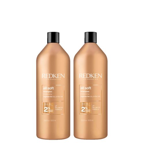 Kit Redken All Soft - Shampoo 1000ml - 2 Unidades Kit