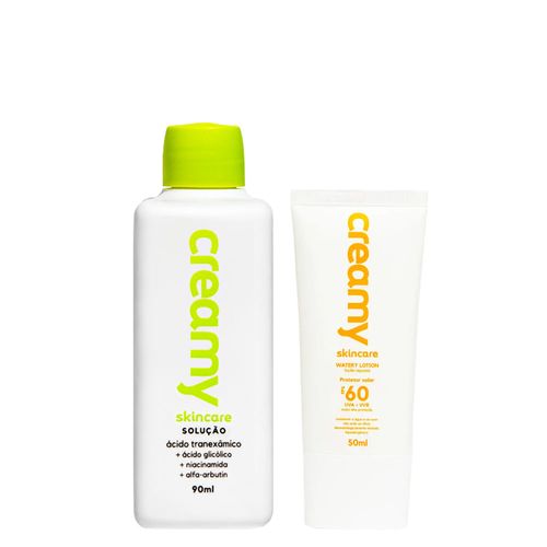Kit Facial Creamy - Watery Lotion Protetor Solar Fps60 50ml + Ácido Tranexamico 90ml Kit