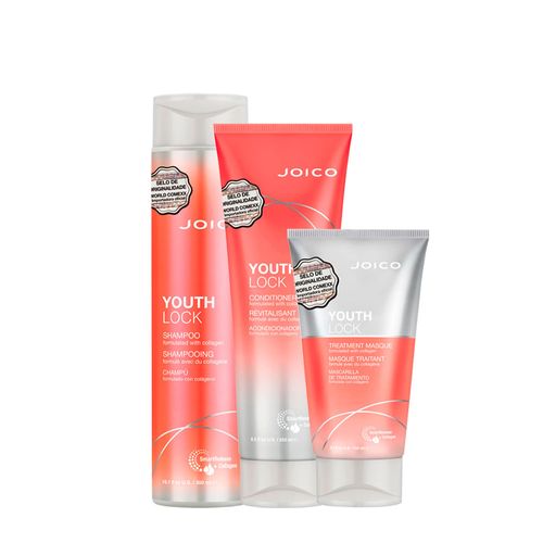 Kit Joico Youth Lock - Shampoo 300ml + Condicionador 250ml + Máscara 150ml Kit Kit Joico Youth Lock - Shampoo 300ml + Condicionador 250ml + Máscara 150ml Kit