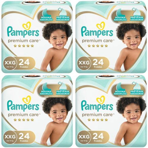 Kit 4 Fraldas Pampers P/Care Xxg 24 Unidades cada Kit 4 Fraldas Pampers P/Care Xxg 24 Unidades cada