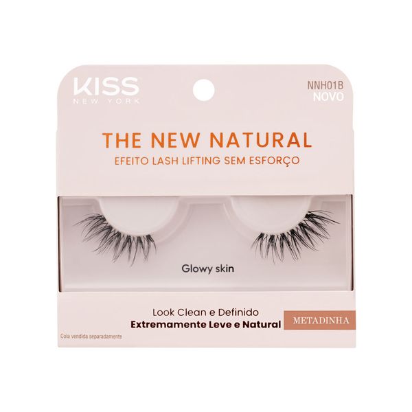 Cílios Postiços The New Natural Metadinha Glowy Skin - Kiss New York Glowy Skin Preto