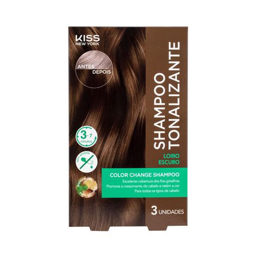 Shampoo Tonalizante Color Change Loiro Escuro - Kiss New York Shampoo Tonalizante Color Change Loiro Escuro - Kiss New York