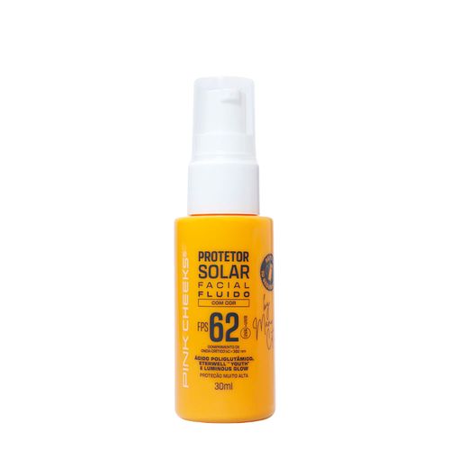 Proteção Solar Facial Pink Cheeks Fluido By Manu Cit FPS62 Tint 50 30ml Tint 50