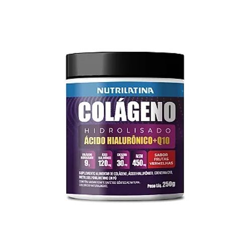 Colágeno Hidrolisado Nutrilatina Sabor Frutas Vermelhas 250gr