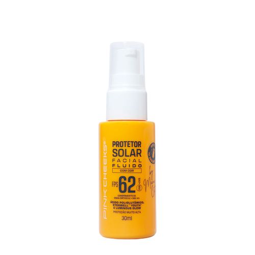 Proteção Solar Facial Pink Cheeks Fluido By Manu Cit FPS 62 Tint 40 30ml Tint 40