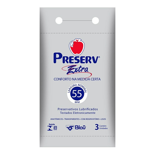 MULTI-Camisinha Preserv Extra com 3 unidades