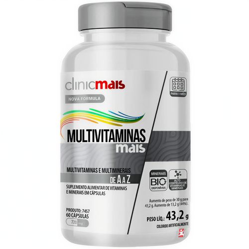MULTIVITAMINAS MAIS MULTIMINERAIS DE A-Z 60 CAPSULAS - CLINICMAIS