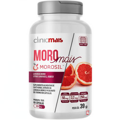 MORO MAIS MOROSIL LARANJA MORO + CAFÉ VERDE + PICOLINATO DE CROMO 60 CAPSULAS - CLINICMAIS
