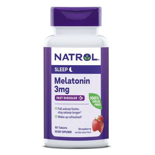 Melatonina 3mg Fast Dissolve 90 Tabletes Morango Natrol