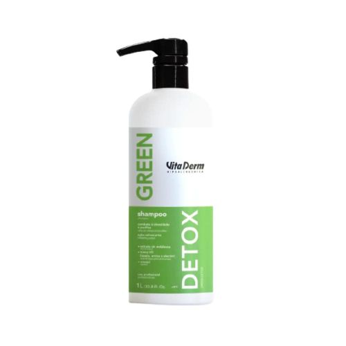 Shampoo Vita Derm Green Detox Cabelos Oleosos 1 Litro