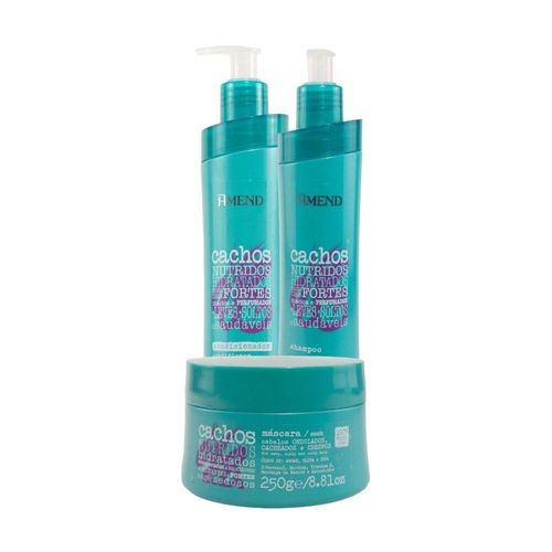 Kit Shampoo Condicionador Mascara Amend Cachos Nutridos
