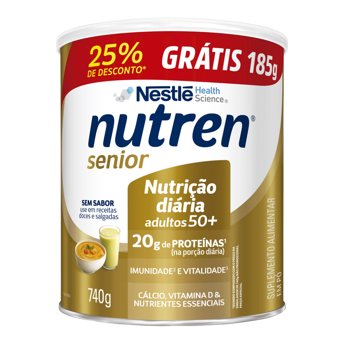 Suplemento Alimentar Nutren Senior Sem Sabor 740g